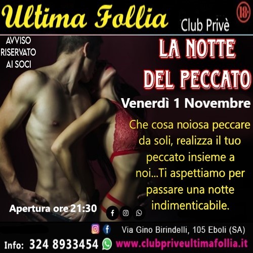 Venerdì 1 Novembre: La Notte del Peccato