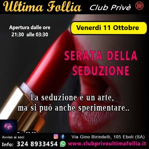 Venerdì 11 Ottobre: Serata della Seduzione