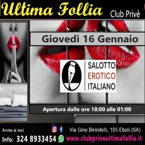 Giovedì 16 Gennaio: Salotto Erotico