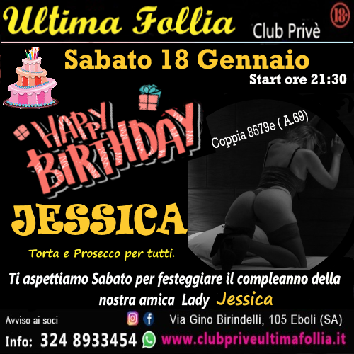 Sabato 18 Gennaio: Happy Birthay Jessica